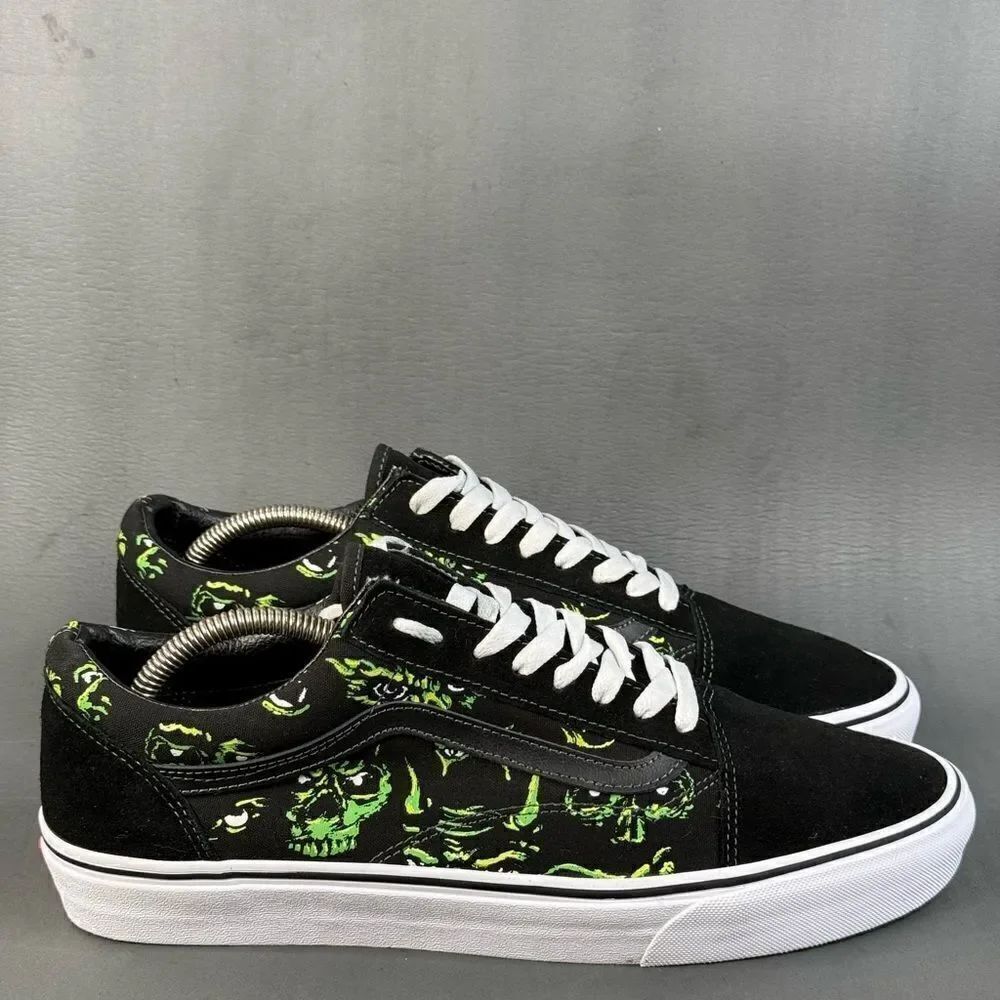 VANS OLD SKOOL EYES IN THE DARK BLACK / GREEN sneaker shoes men’s size 12